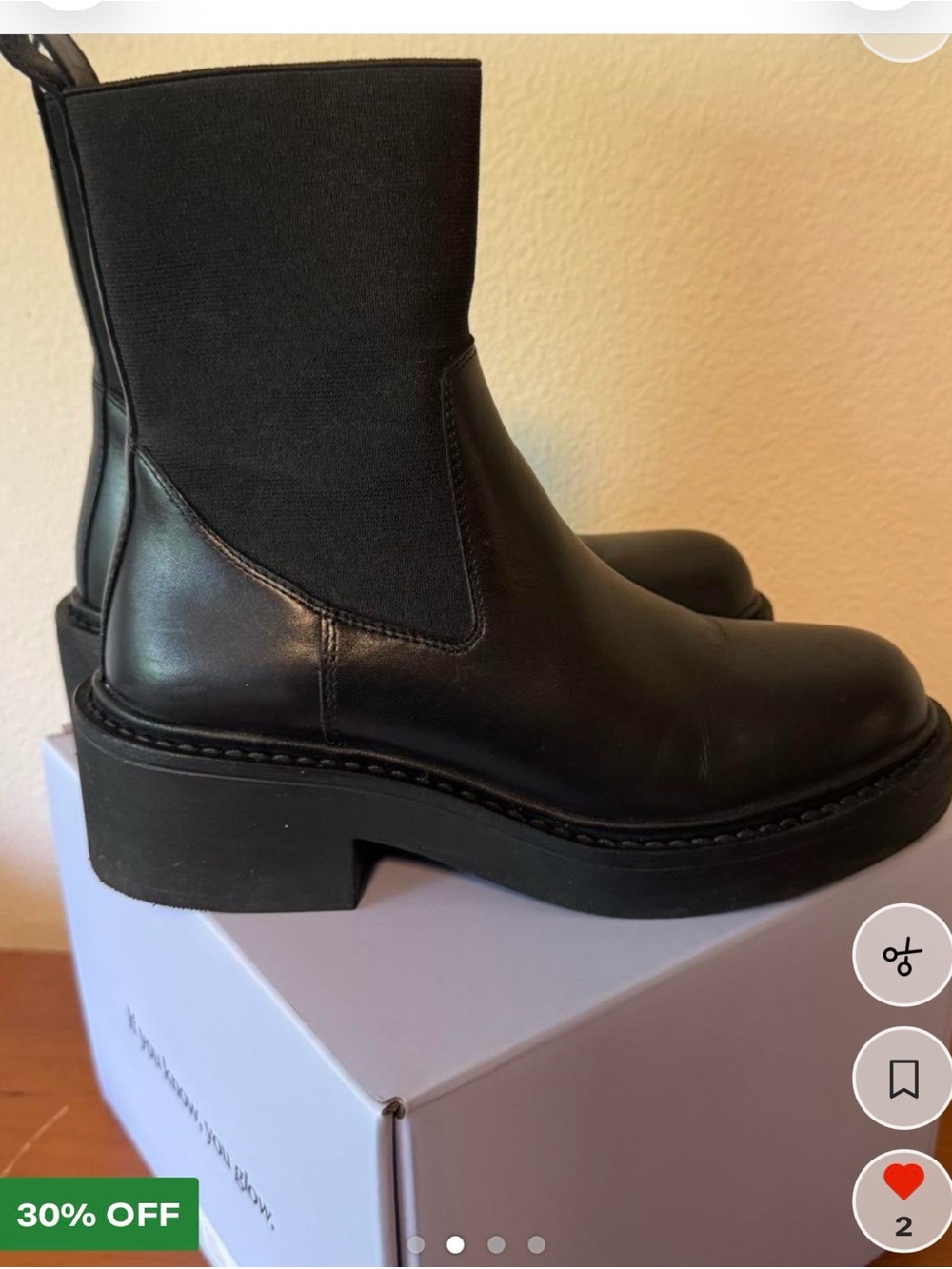 Blondo Black leather lug sole waterproof Chelsea Boots